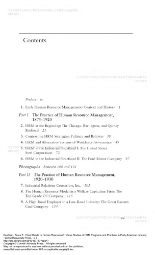 Hired Hands Or Human Resources Case Studies Of Hrm Programs And Practices In Early American Industry Bruce E Kaufman