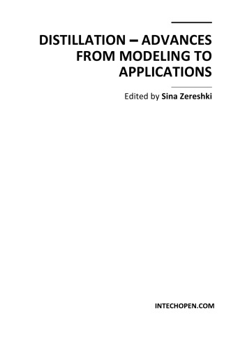 Distillation Advances From Modeling To Applications Sina Zereshki