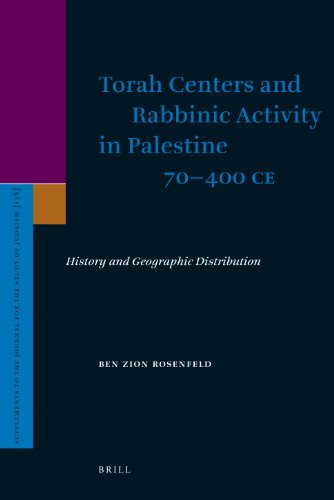 Torah Centers And Rabbinic Activity In Palestine 70 400 Ce History And Geographic Distribution Benzion Rosenfeld