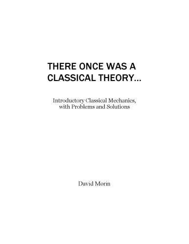 Introduction To Classical Mechanics D Morin