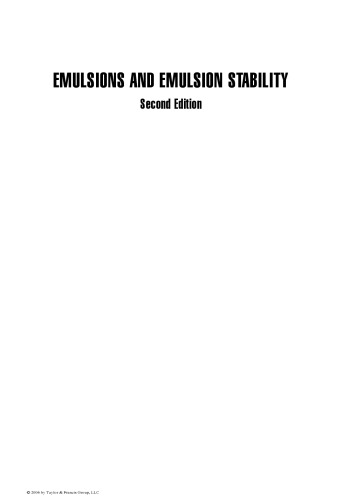 Emulsions And Emulsion Stability 2nd Ed J Sjoblom