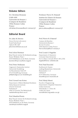 Topics In Organometallic Chem Vol 11 Ruthenium Catalysts And Fine Chemistry