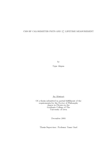 Cms Hf Calorimeter Pmts Thesis