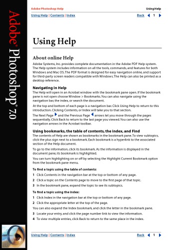 Adobe Photoshop 70 Help