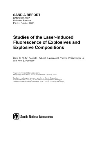 Laserinduced Fluorescence Of Explosives Explosive Compositions