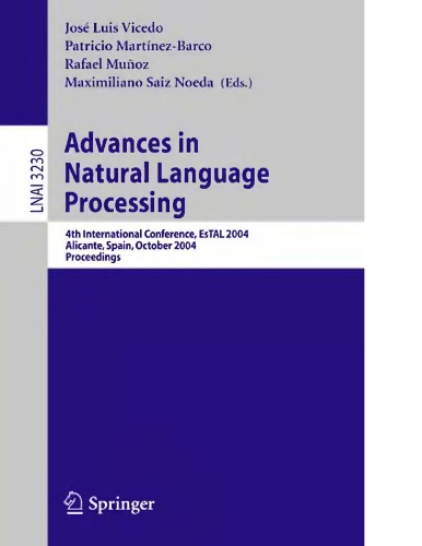 Advances In Natural Language Procg Comp Sci Ai J Vicedo