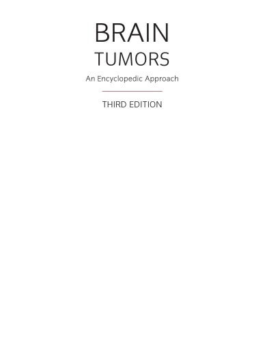 Brain Tumors An Encyclopedic Appr 3rd Ed A Kaye E Laws