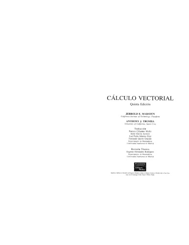Calculo Vectorial 5th Ed J Marsden Spanish