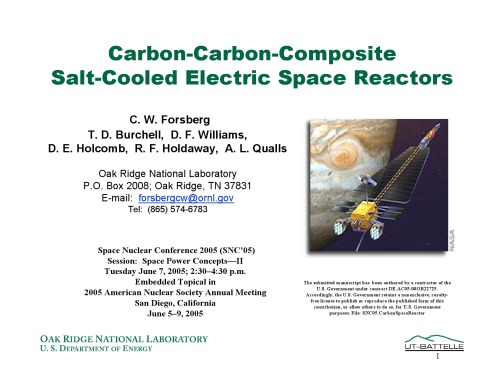 Carboncarbon Composite Moltensalt Cooled Space Reactors Pres Slides