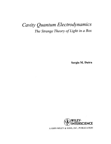 Cavity Quantum Electrodynamics S Dutta