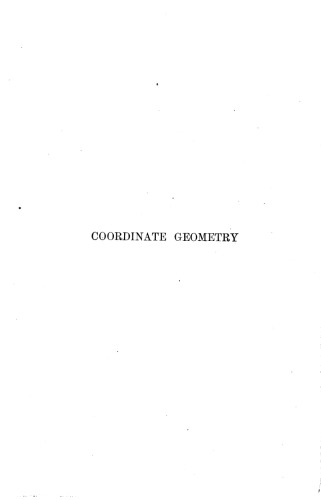 Coordinate Geometry H Fine H Thompson