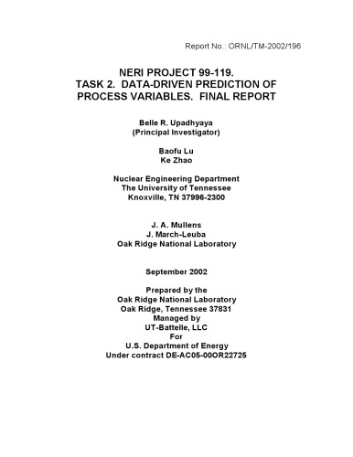 Data Driven Predictions Of Process Variables For Nuclear Powerplants