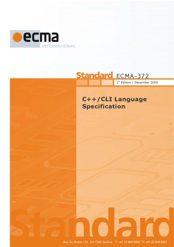 Ecma372 Standard Ccli Language Specification First Edition Ecma