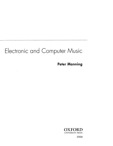 Electronic And Computer Music P Maning