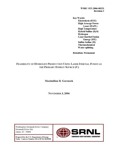 Feasibility Of Hydrogen Production Using Laser Inertial Fusion As Power Source