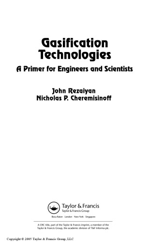 Gasification Technologies A Primer For Engineers And Techs J Rezaiyan