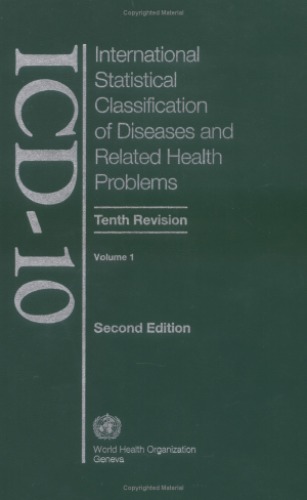 Intl Classification Of Diseases Icd10 Vol 1 2nd Ed