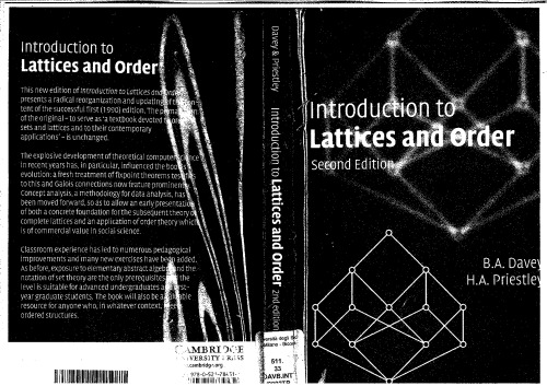 Introduction To Lattices And Order 2nd Ed Math B Davey H Priestley