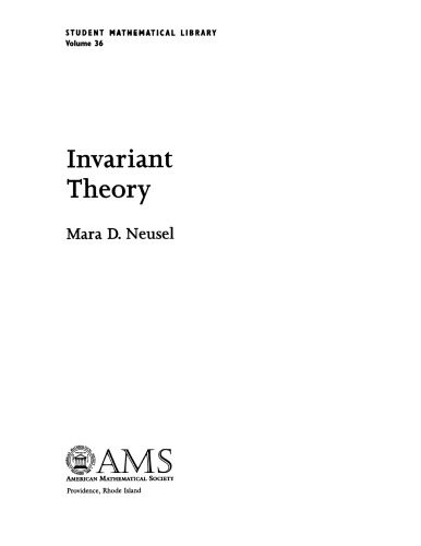 Invariant Theory M Neusel