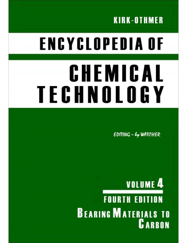 Kirkothmer Encyclopedia Of Chemical Technology Vol 04 4th Ed