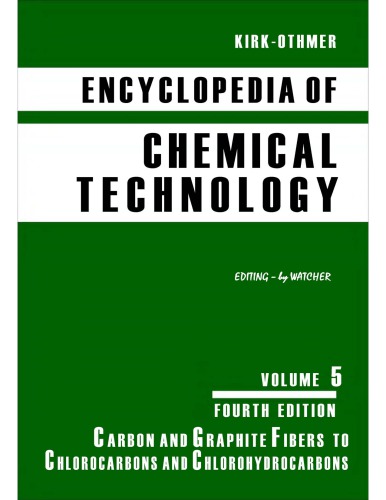 Kirkothmer Encyclopedia Of Chemical Technology Vol 05 4th Ed