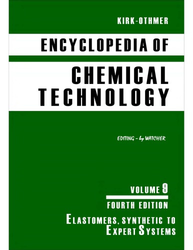 Kirkothmer Encyclopedia Of Chemical Technology Vol 09 4th Ed