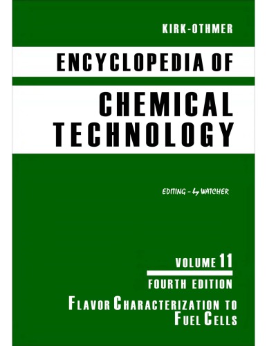 Kirkothmer Encyclopedia Of Chemical Technology Vol 11 4th Ed