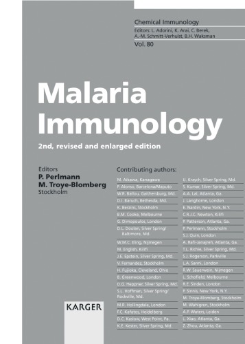 Malaria Immunology 2nd Ed A Perlmann M Troyebloomberg