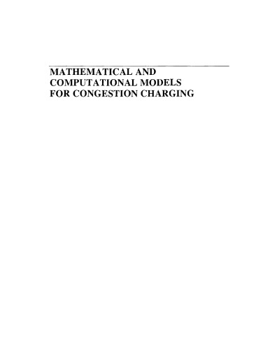Mathem Comput Mdls For Congestion Charging S Lawphongpanich