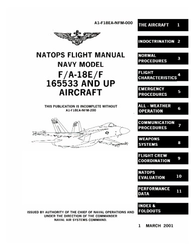 Natops Flight Manual F A18ef Fighter A1f18eanfm000