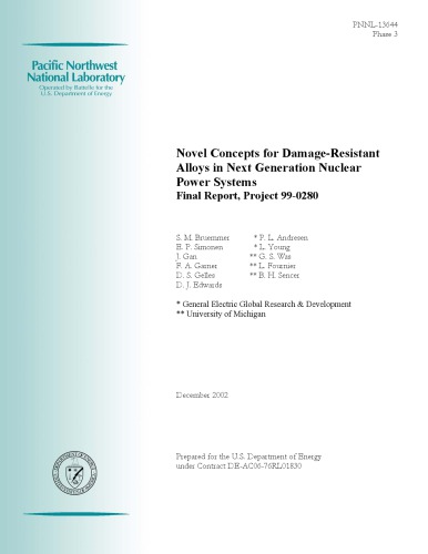 Novel Concepts For Damageresistant Alloys In Nextgen Nuclear Powerplants