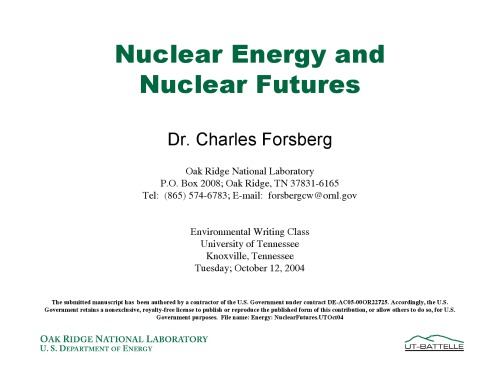 Nuclear Energy And Nuclear Futures Pres Slides