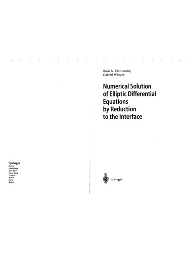 Numerical Soln Of Elliptic Diff Eqns By Reduction To The Interface B Khoromskji