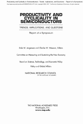 Productivity And Cyclicality In Semiconductors Trends Implications And Questions D Jorgenson