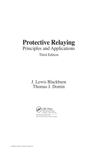 Protective Relaying Principles And Applns 3rd Ed J Blackburn