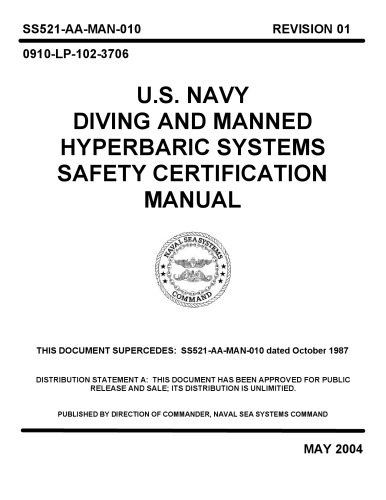 Ss521aaman010 Diving And Manned Hyperbaric Systems Safety Cert Manual