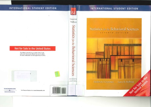 Statistics For The Behavioral Sciences Intl Student Ed 7th Ed F Gravetter