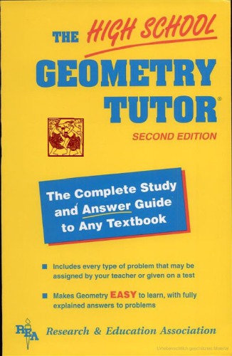 The High School Geometry Tutor 2nd Research Education Association Rea