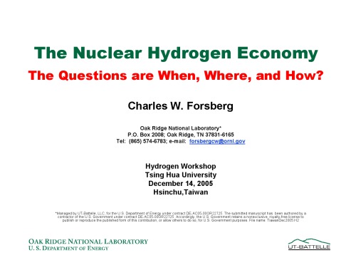 The Nuclear Hydrogen Economy Pres Slides