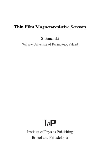 Thin Film Magnotoresistive Sensors S Tumanski