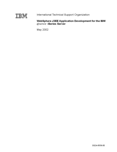 Websphere J2ee Application Development For The Ibm Eserver Iseries Server