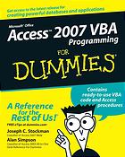 Access 2007 Vba Programming For Dummies Joseph C Stockman Alan Simpson