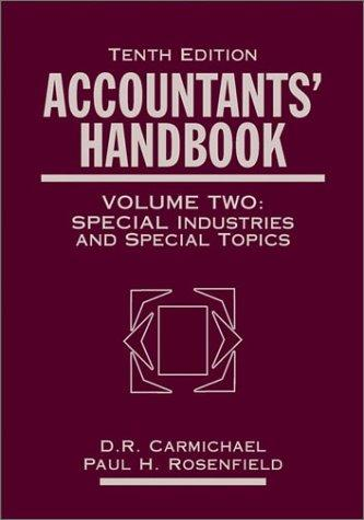 Accountants Handbook Financial Accounting And General Topics 10 Ed D R Carmichael