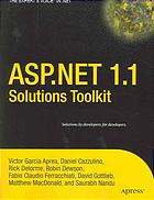Aspnet 11 Solutions Toolkit 1st Edition Victor Garcia Aprea Et Al