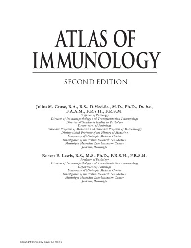Atlas Of Immunology Second Edition 2nd Ed Julius M Cruse Robert E Lewis