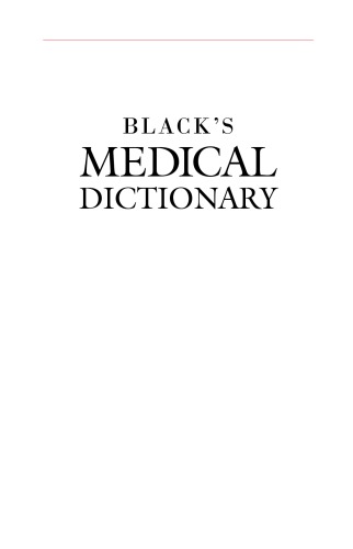 Blacks Medical Dictionary 41th Edition Harvey Marcovitch