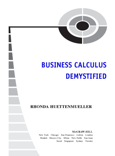 Business Calculus Demystified Rhonda Huettenmueller