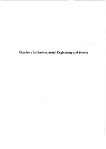 Chemistry For Environmental Engineering And Science 5th Ed Clair N Sawyer Perry L Mccarty Gene F Parkin