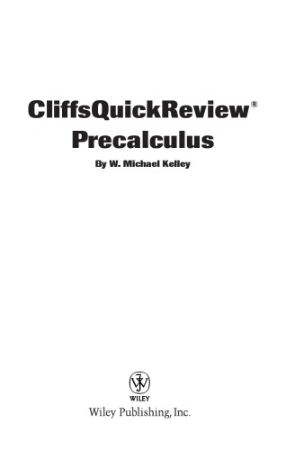 Cliffsquickreview Precalculus W Michael Kelley