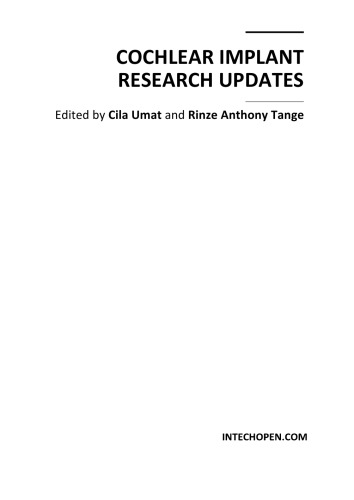 Cochlear Implant Research Updates Cila Umat Rinze Anthony Tange